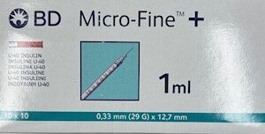 Needle & Syringe-BD Micro-Fine 1mm 29G x12.mm x10 (Red)
