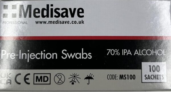 Pre Injection 600 Pre-Injection Swabs x100 - EMF Training Ltd