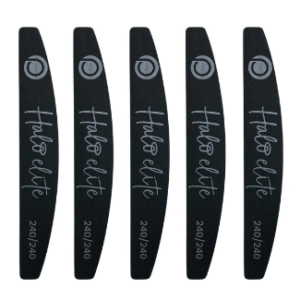 N1186-Halo Elite Half-Moon Black Files 240/240 - 5 pack